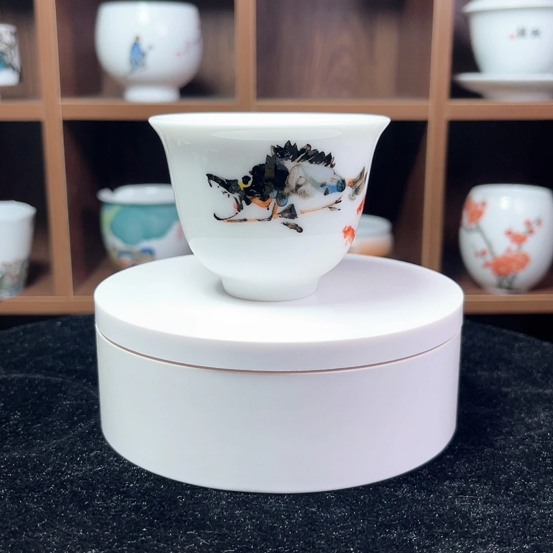 做***的醴陵釉下五彩瓷杯子