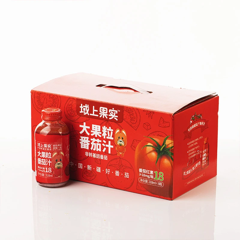 新疆笑厨域上果实 大颗粒番茄汁饮料 318ml/瓶 新疆特产 果汁饮料