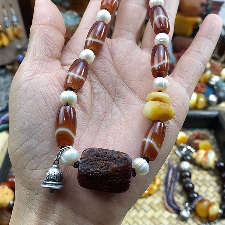 蜜蜡未镶嵌项链项链