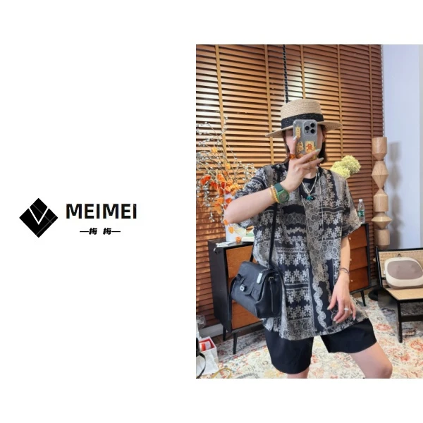 XMM《波西米亚风短袖》夏季时尚休闲百搭潮流显瘦舒适透气短袖HZ716