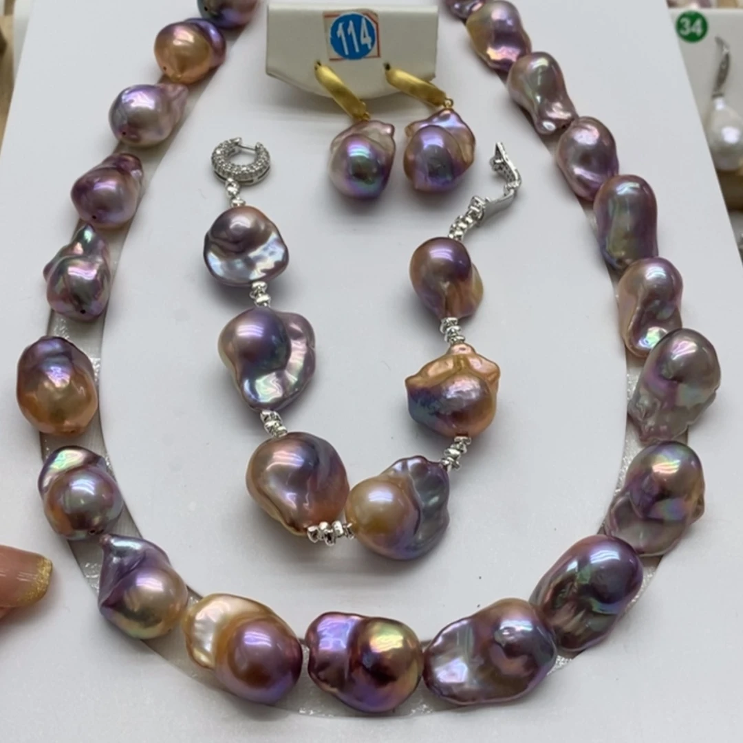 【闪购商品】淡水珍珠耳饰银S925镶嵌杏