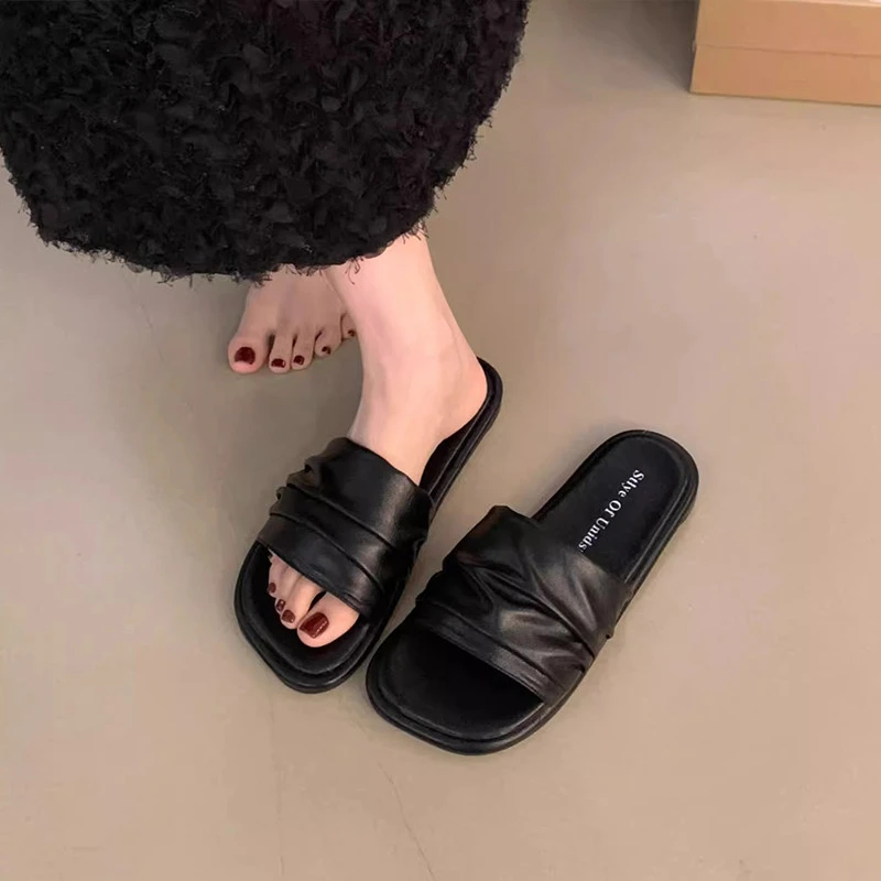 【香港DcSU专柜国际女鞋馆】超火绝美拖鞋女夏外穿2025新款法式平底