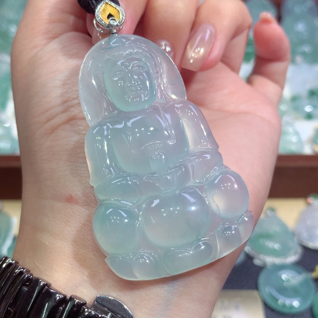 吊坠(不含链)18K金镶嵌翡翠