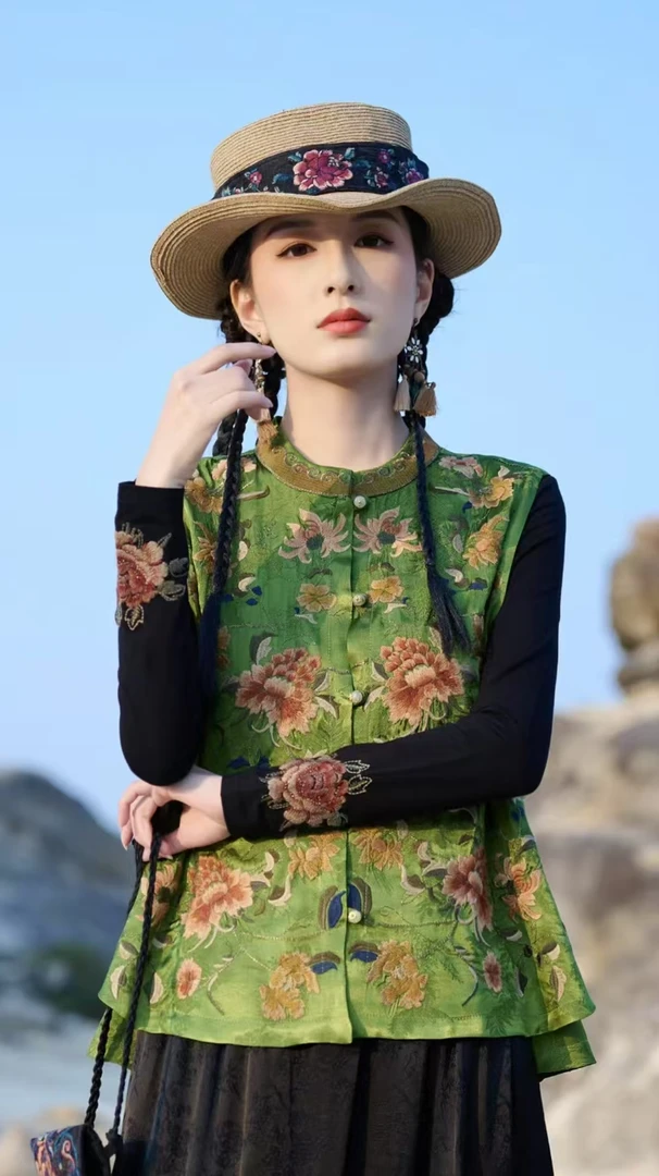 云南旅游穿搭中式女装满绣刺绣ins开衫民族风复古