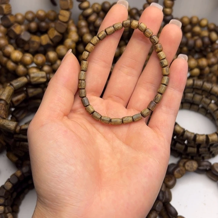 沉香沉香碎屑种植奇楠桶珠单圈