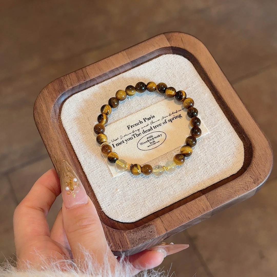 【景瑞】屿见珠宝·天然虎眼石发晶新中式手串6mm