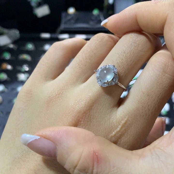 翡翠银S925镶嵌戒指