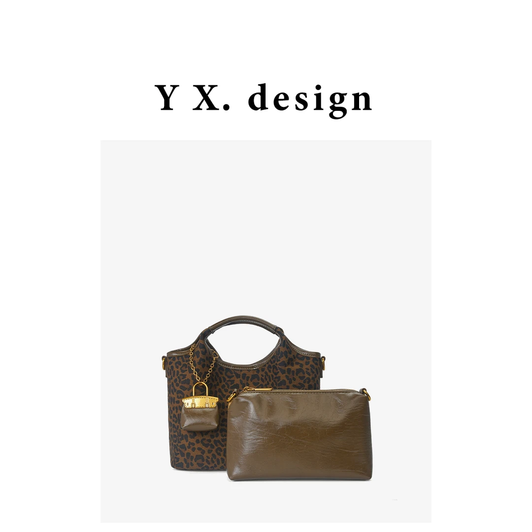 2025新款百搭时尚高级感手提单肩斜挎女包DB-6533豹纹