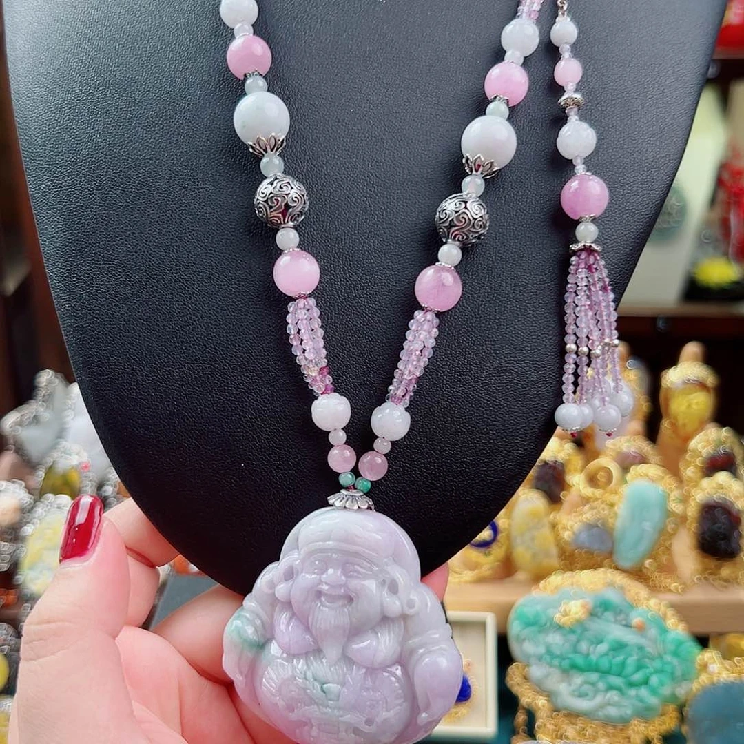 颈饰翡翠未镶嵌国风