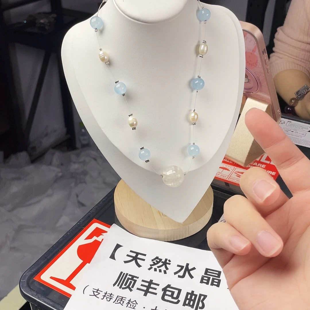水晶手串银S925镀金镶嵌