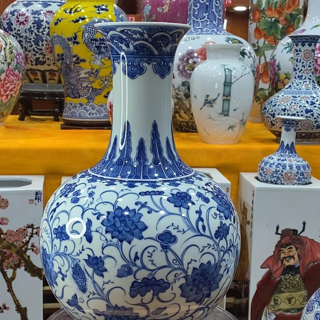 摆件瑞*景德镇陶瓷青花赏瓶