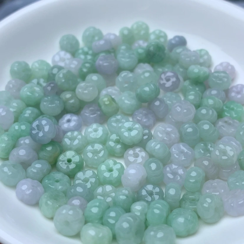 【闪购商品】未镶嵌手链翡翠卡4乘7紫绿南瓜20个