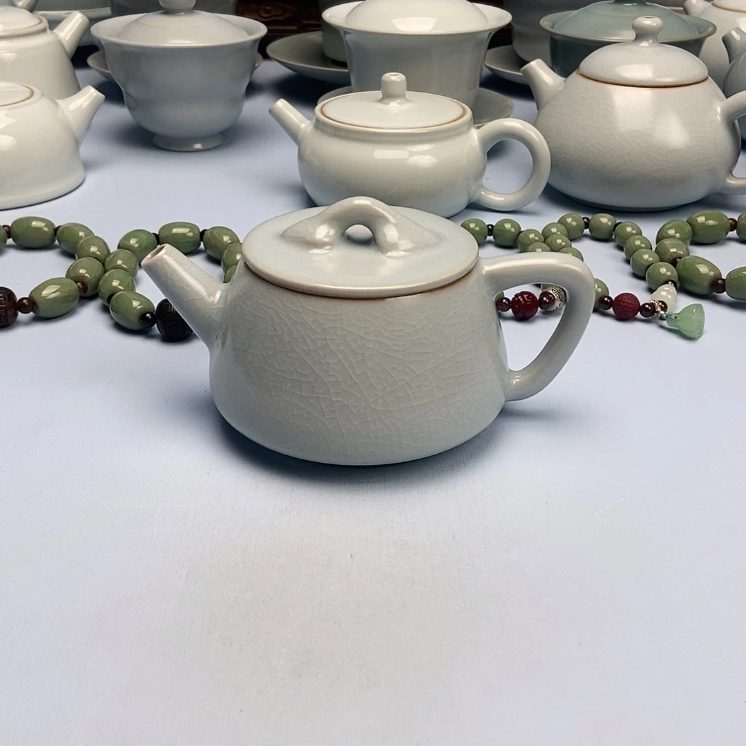 杯微微瑕仿古月白釉石瓢壶原矿原釉原产地
