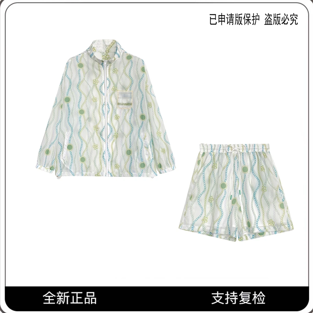 #68121#CSIN夏日时尚休闲轻薄透气印花两件套2025潮流轻奢套装