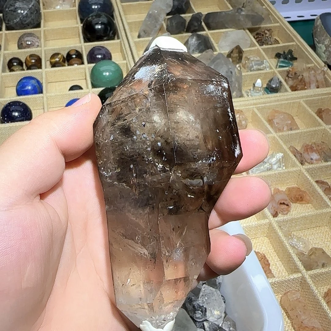 未镶嵌珠宝半成品水晶大水胆大流沙大权杖溶蚀聚宝盆