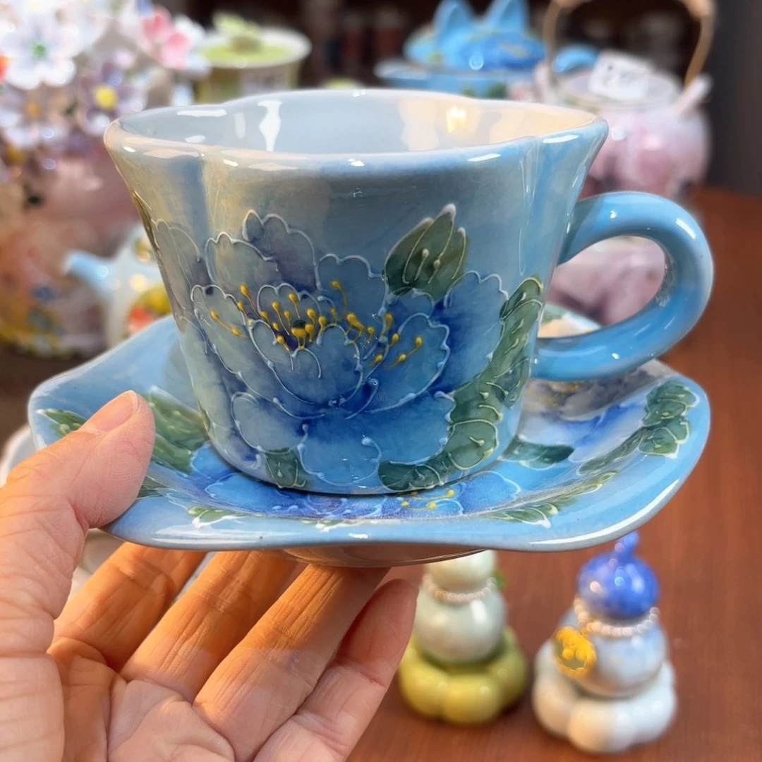 景德镇手绘高温釉下彩陶瓷茶具