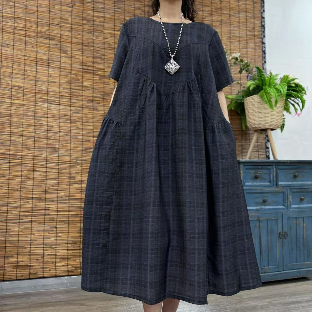 7169夏季新款倒三角优雅减龄显瘦洋气短袖连衣裙QZ