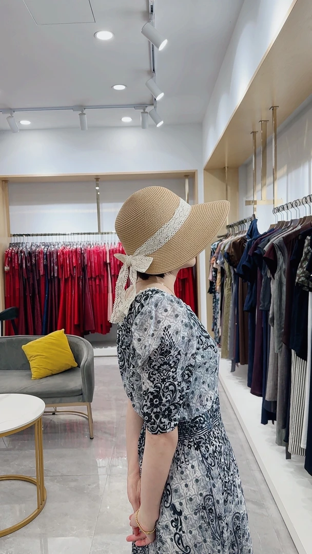 夏季韩版女士户外防紫外线遮阳帽花边蝴蝶结时尚百搭气质防晒帽