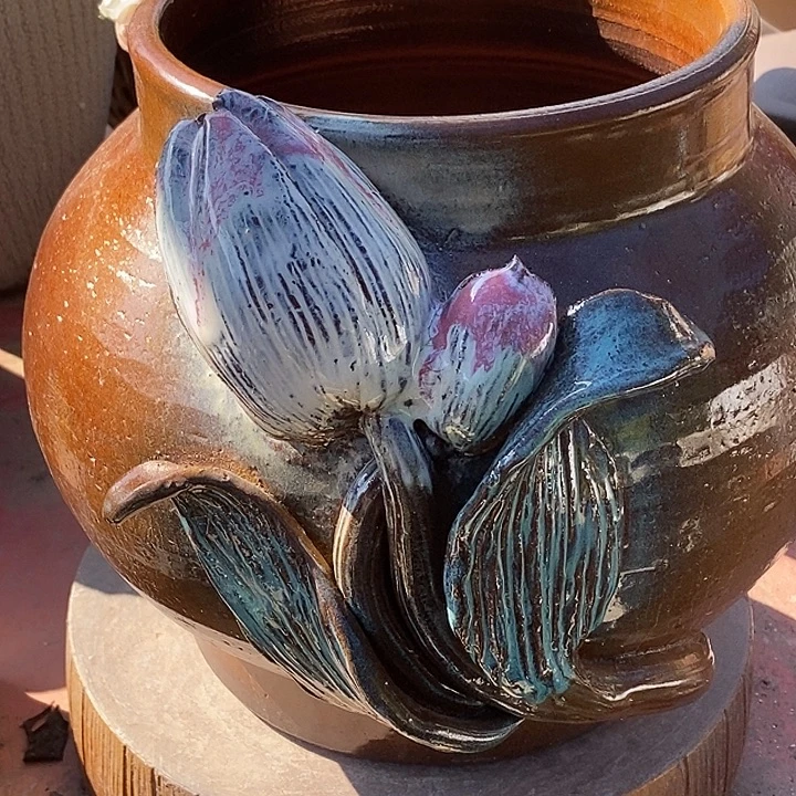 花盆紫砂口19高度24.5瑕疵 有破声