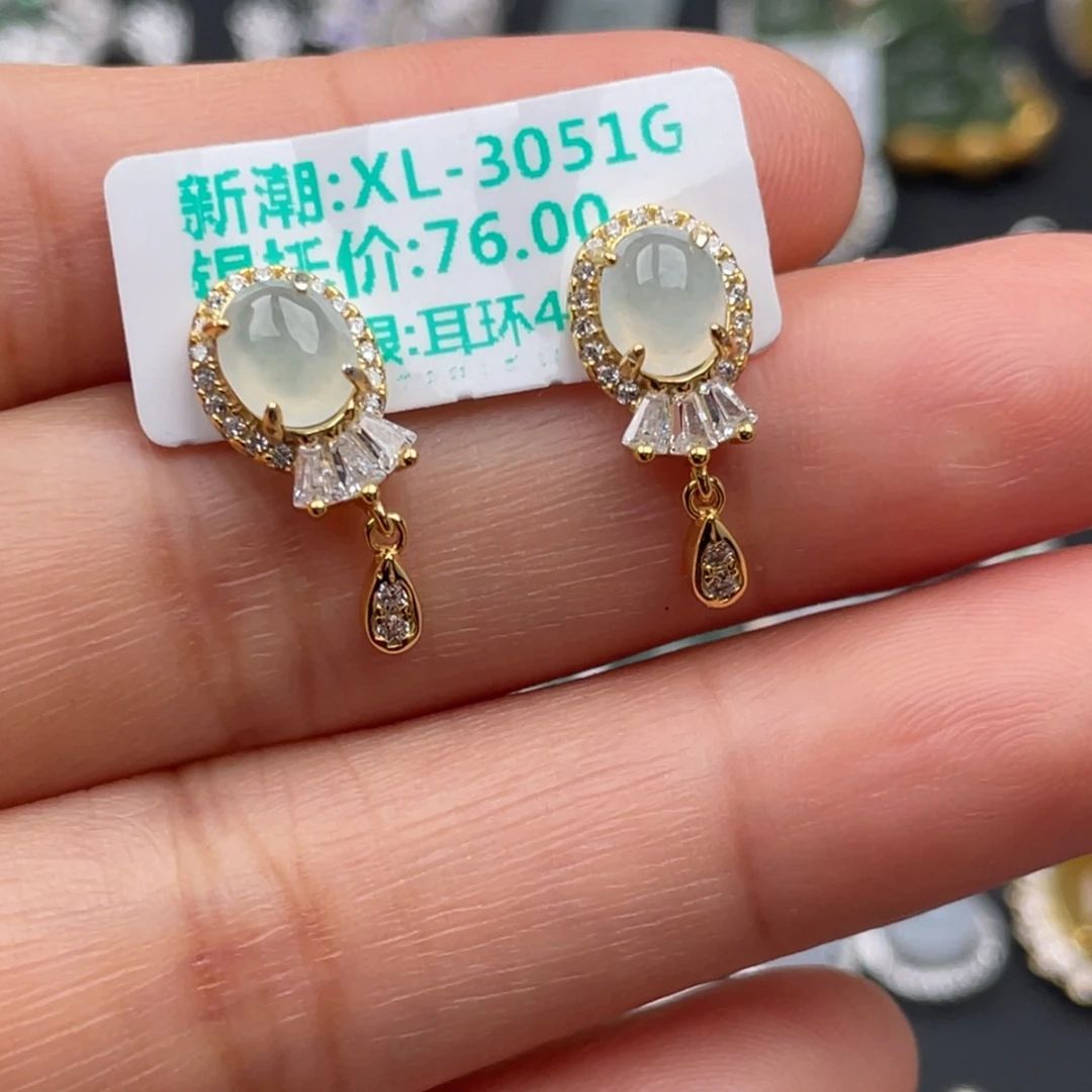 翡翠银S925镶嵌吊坠(不含链)