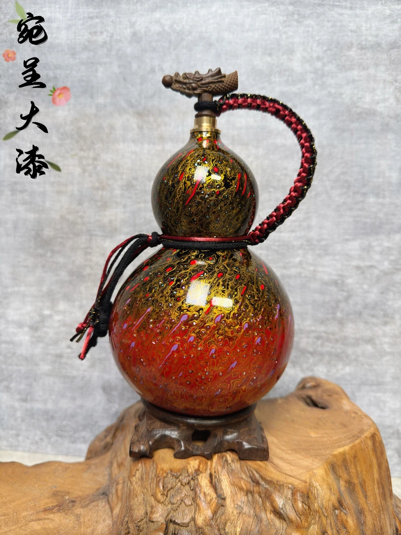 【宛呈大漆】纯手工非遗大漆酒葫芦&028