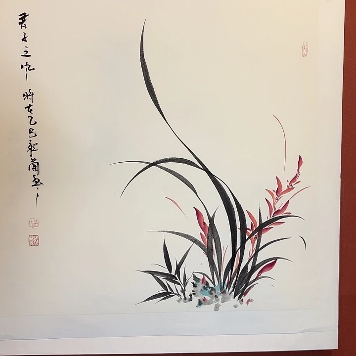 国画听兰老师花鸟