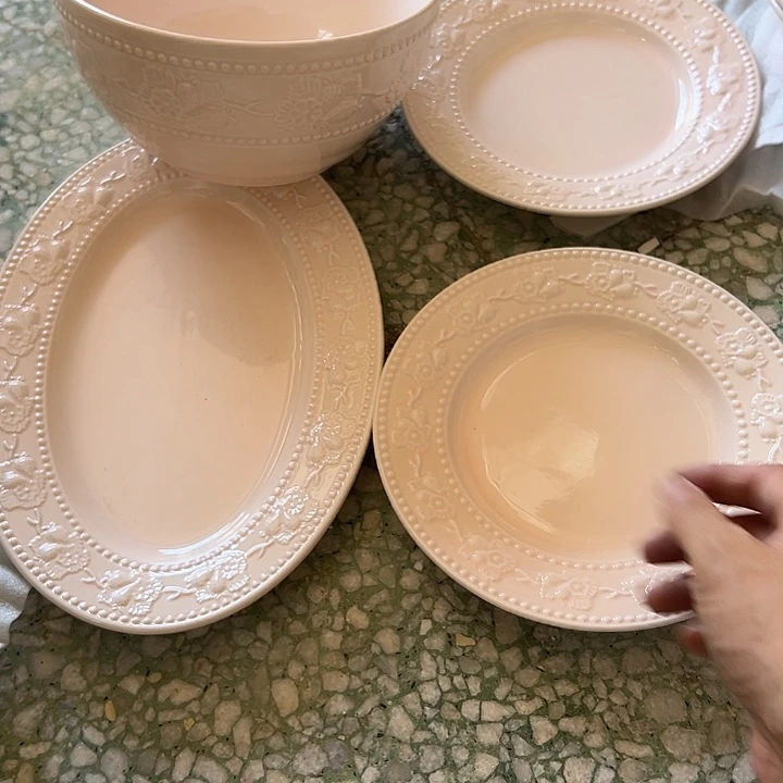 瓷片默认瑕疵商品粉色4件