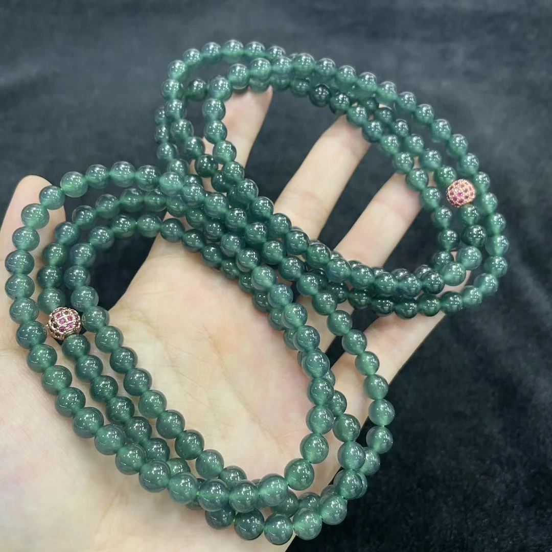 【玉经纶】31647/Q33-天然A货翡翠珠链-多样性发其一7mm/约106颗