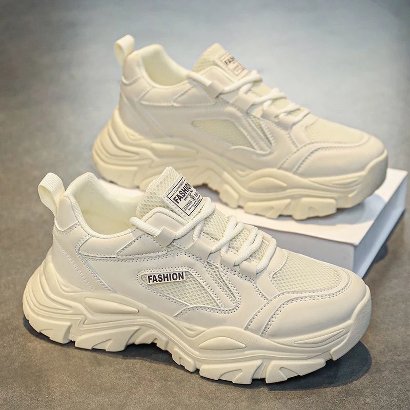 2025男鞋秋季新款透气网面鞋子男潮流百搭厚底增高运动休闲老爹鞋