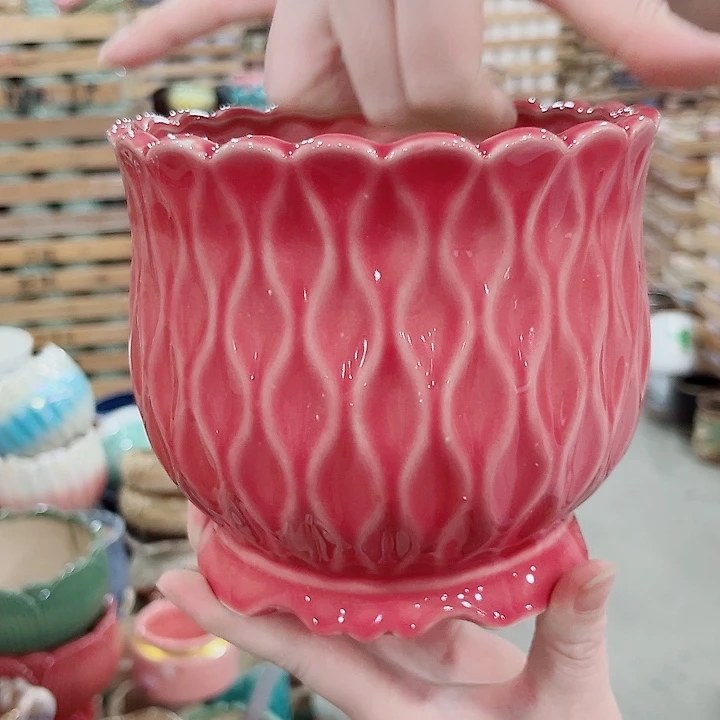 有孔.凑单10元陶瓷花盆发货！