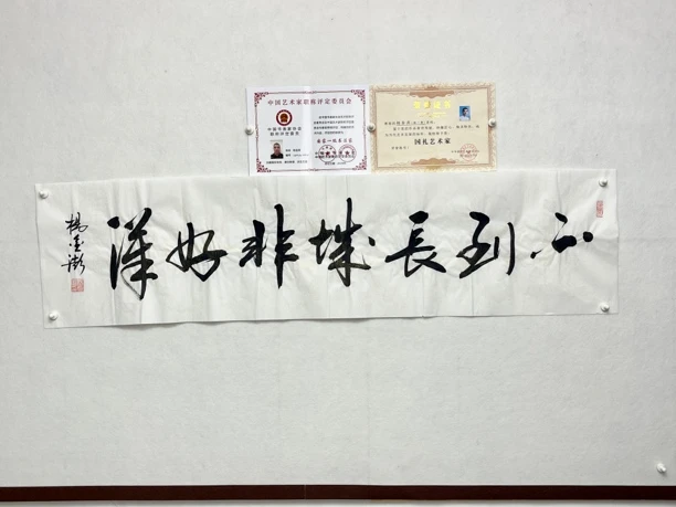 杨金澎作品-亲笔-金丝龙纹宣纸-四尺对开/140*35厘米左右不到长城