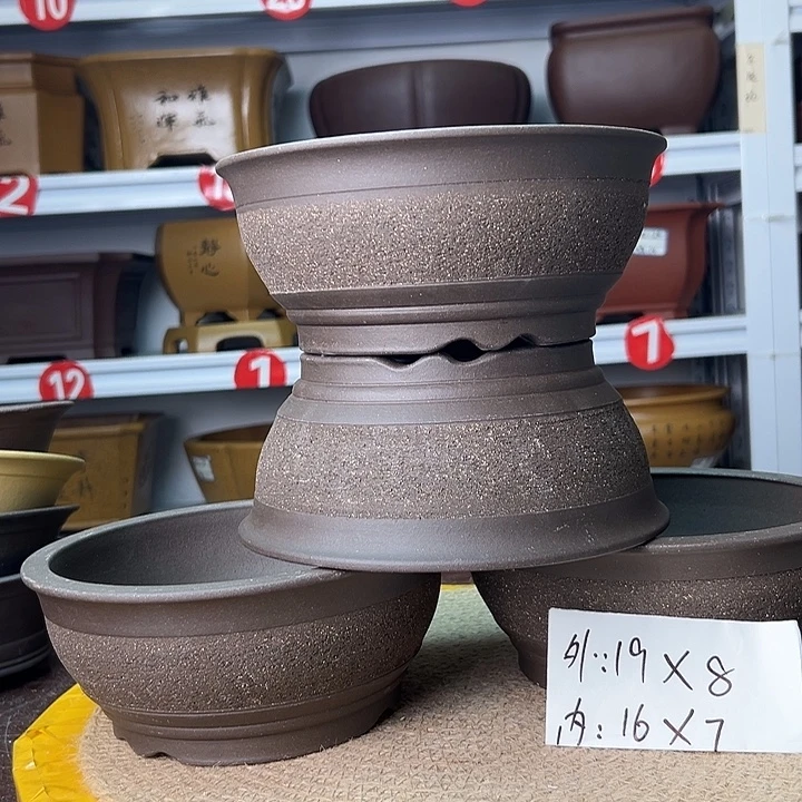 紫砂花盆蛇年大吉