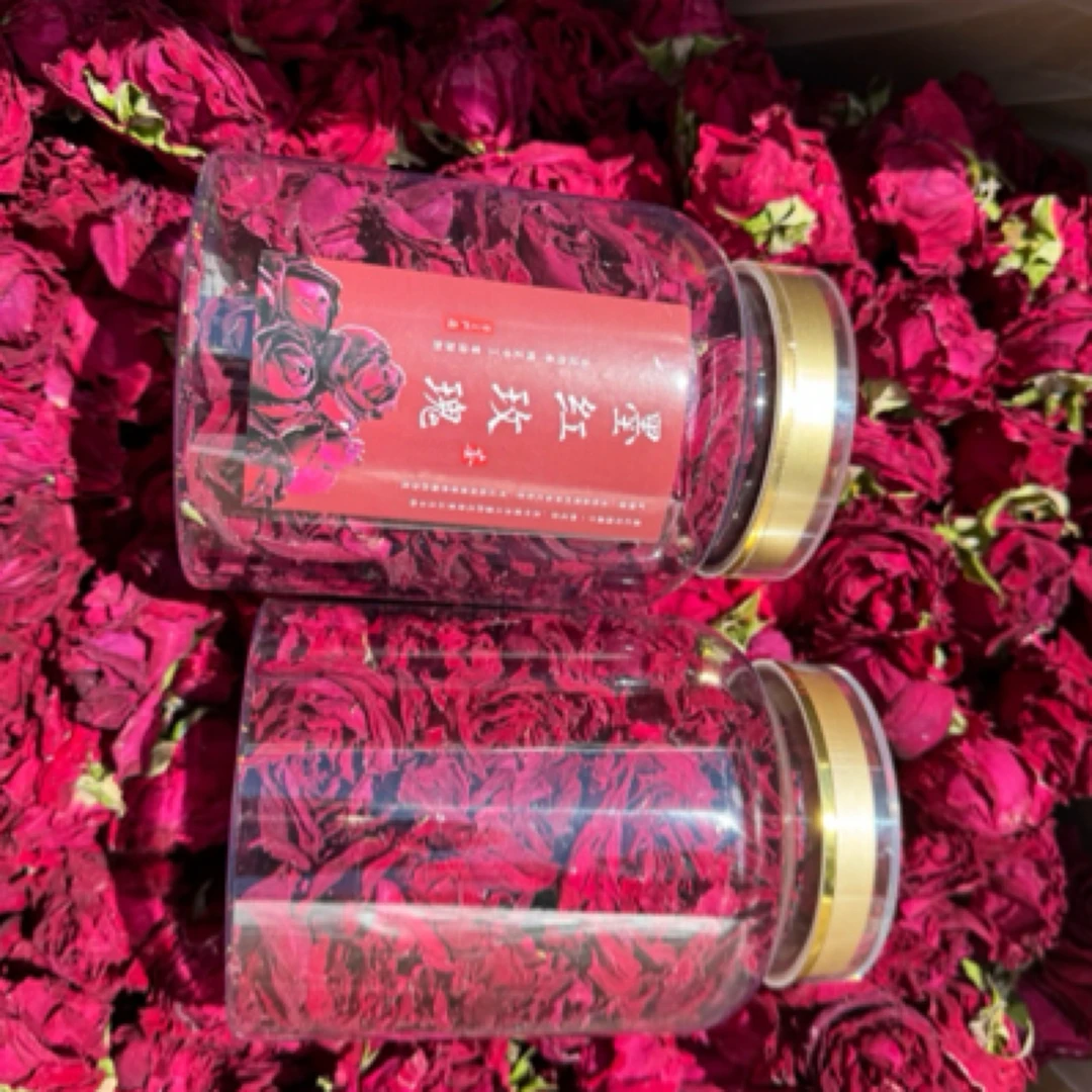头茬冻干云南重瓣红玫瑰墨红花茶花冠产地直发可食用玫瑰