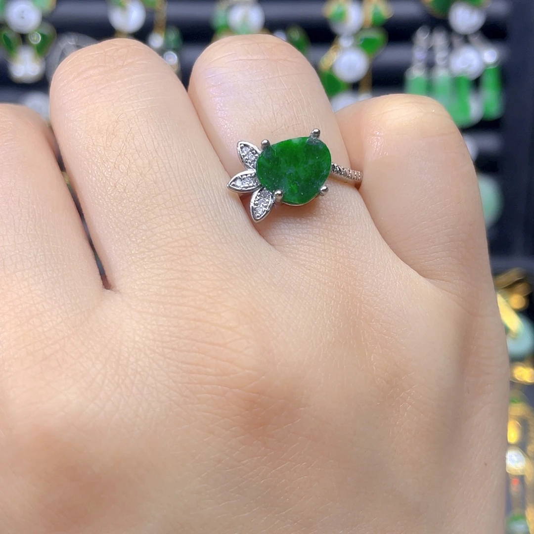 翡翠银S925镶嵌戒指