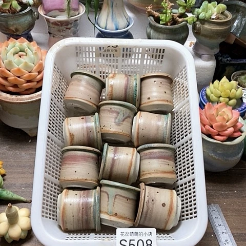 紫砂花盆508微瑕品口径3.5左右