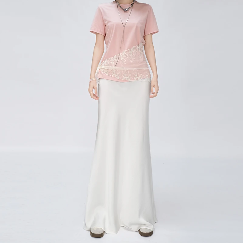 175高个子醋酸半身裙加长显瘦气质垂感鱼尾裙中长款缎面半身裙女