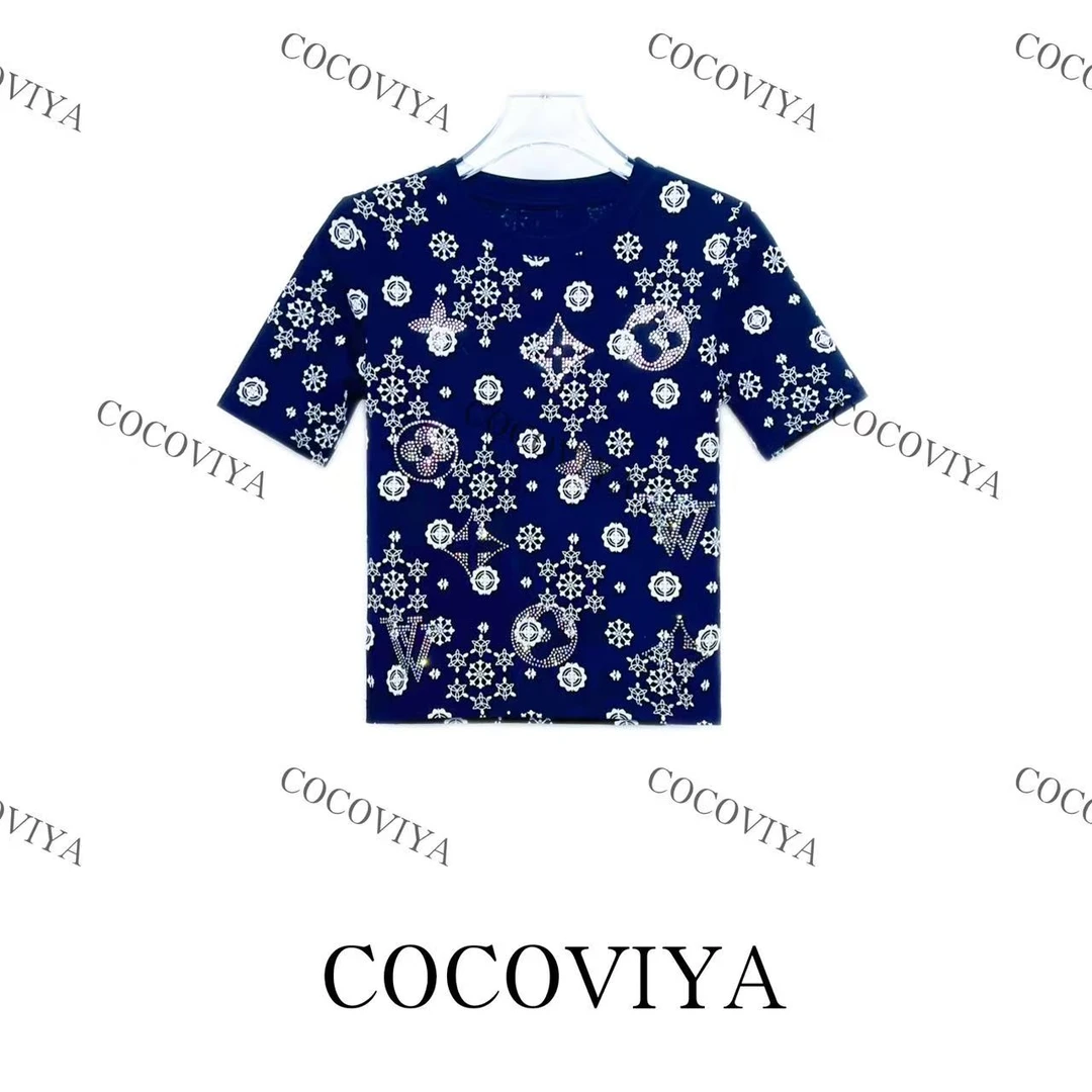 DD 2025 COCOVIYA设计感春夏藏蓝色设计百搭时尚休闲上衣26C-242