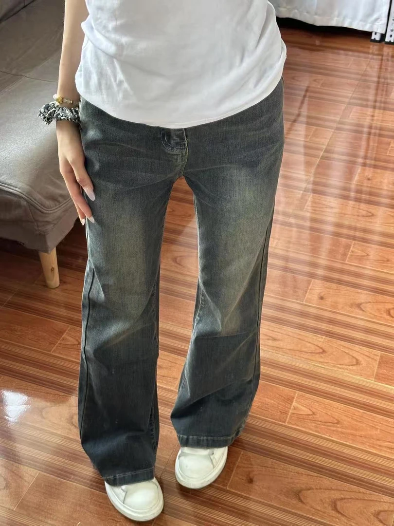 [叁]《扣号链接》爆款直筒高腰阔腿微喇老爹时尚牛仔裤