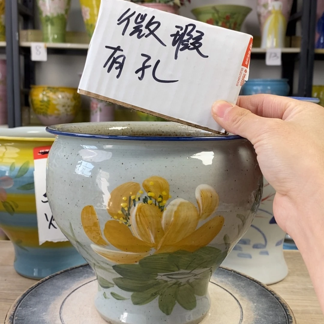 景德镇手工手绘陶瓷花盆