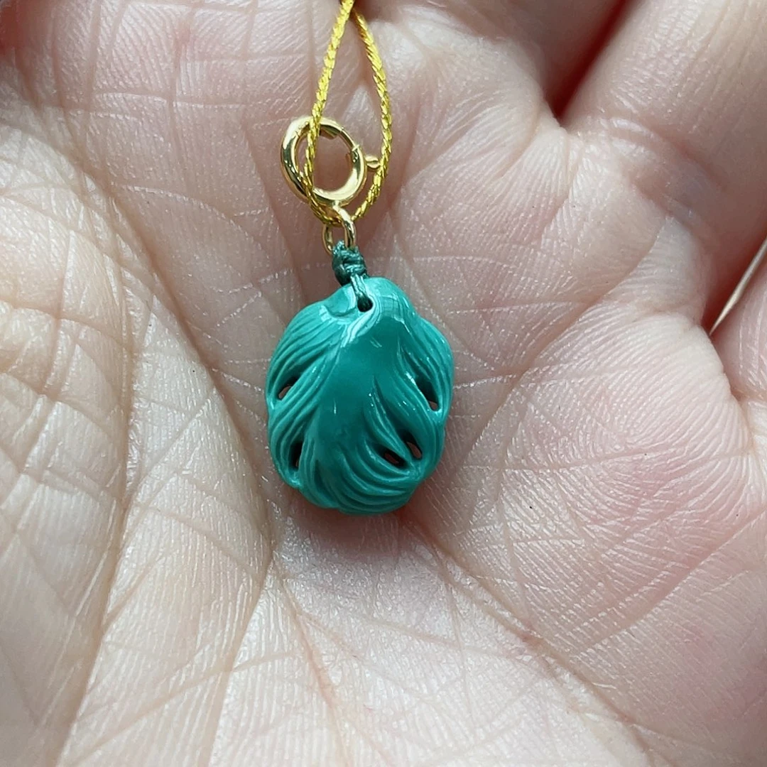 绿松石颈饰18K金镶嵌