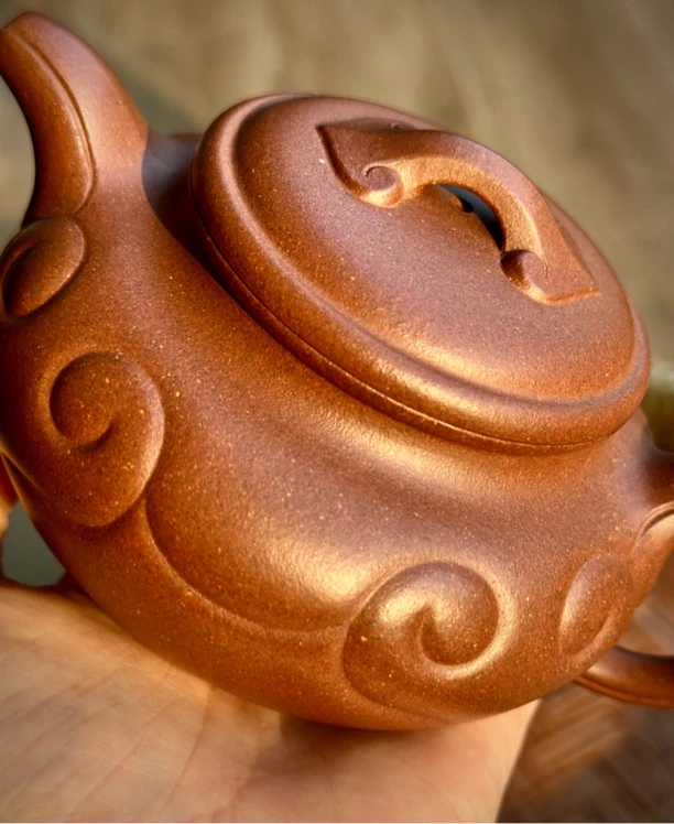 大水潭天青泥仿古如意壶