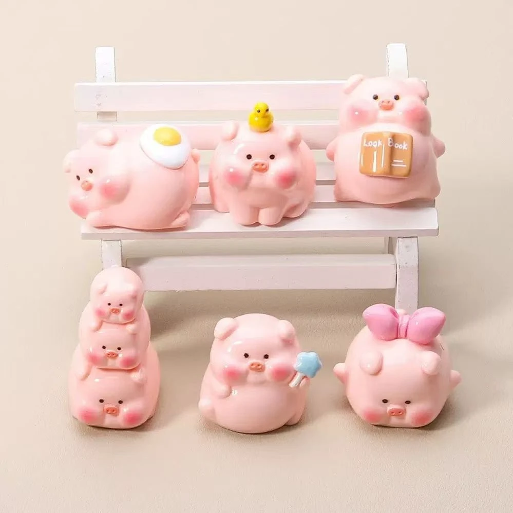 可爱立体小肥猪DIY车载桌面立体迷你装饰品创意
