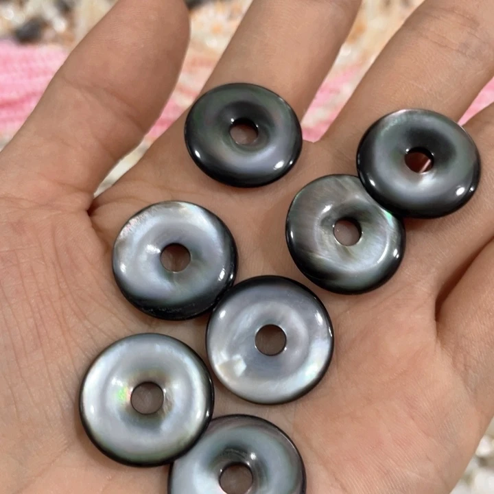 贝壳非金属一个黑蝶贝20mm平安扣