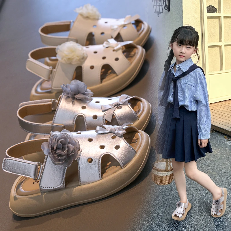女童鞋子小女孩凉鞋2025夏季新款洋气软底女宝宝沙滩鞋公主凉鞋潮
