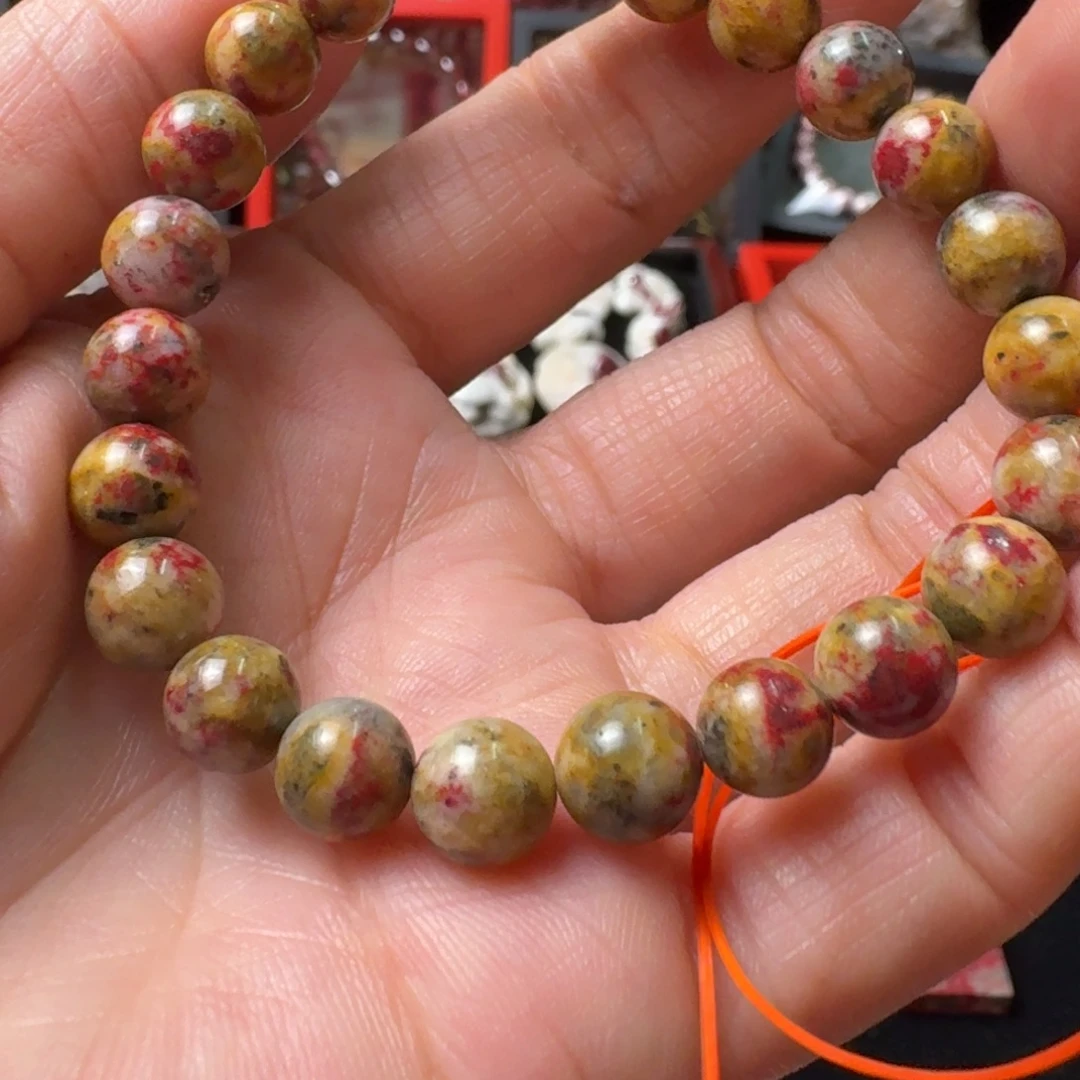 天然辰砂原石手串