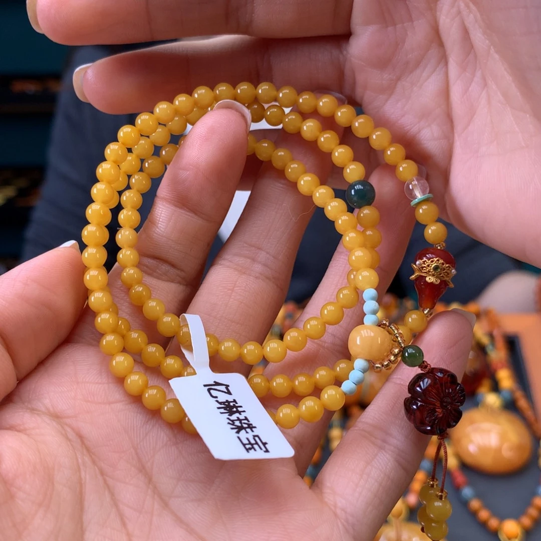 蜜蜡未镶嵌手串多样性发