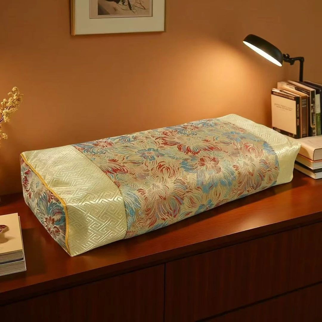 【邮政包邮】柏籽壳锦缎中式宫廷枕