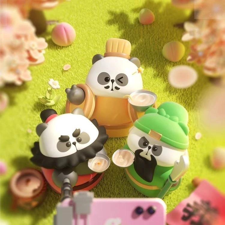 新款Mr.PA耙老师-小耙游三国印章盲盒网红熊猫萌粒公仔三国演义
