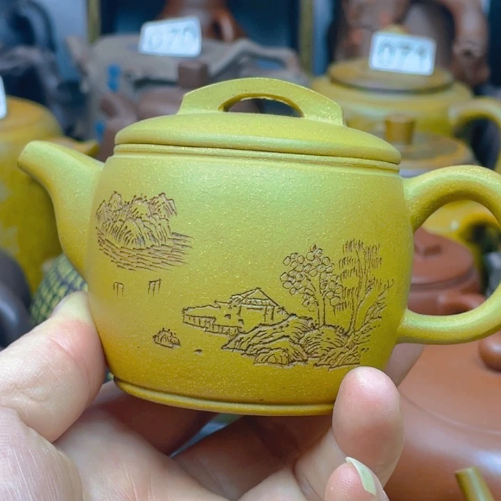 茶壶紫砂紫砂壶黄金段泥汉瓦130cc