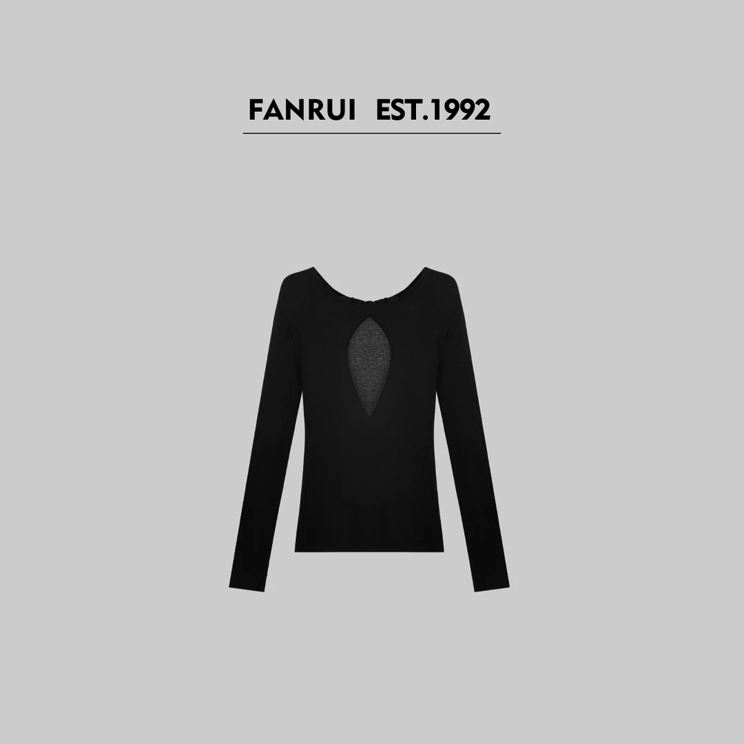 FANRUI/泛芮「浪漫满屋」羊毛天丝镂空洋气高级感针织上衣B15001